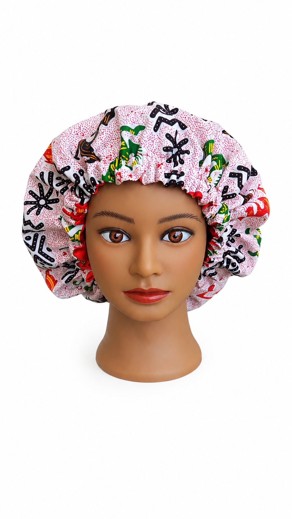 African Rhythm Satin Hair Bonnet – Protect your crown in style with the African Rhythm Satin Hair Bonnet — where tradition meets hair care. 👑✨
