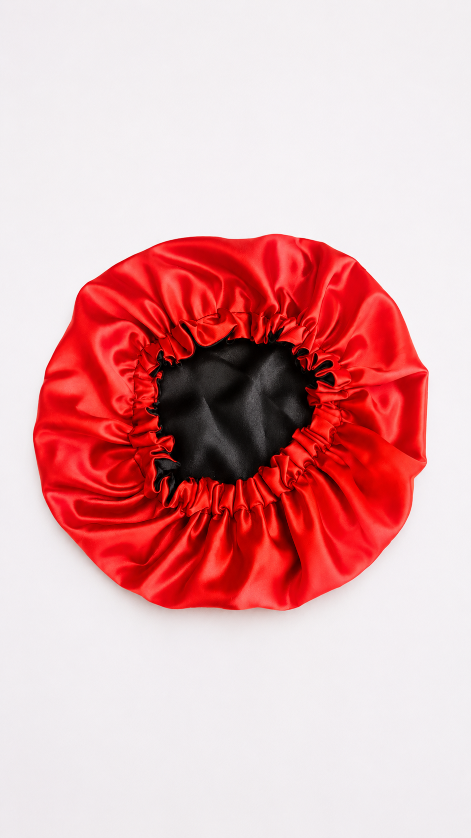 Luxury Reversible Satin Bonnet – Black & Red Elegant Hair Protection Cap for Sleep, Frizz Control & Healthy Hair Care❤️🖤