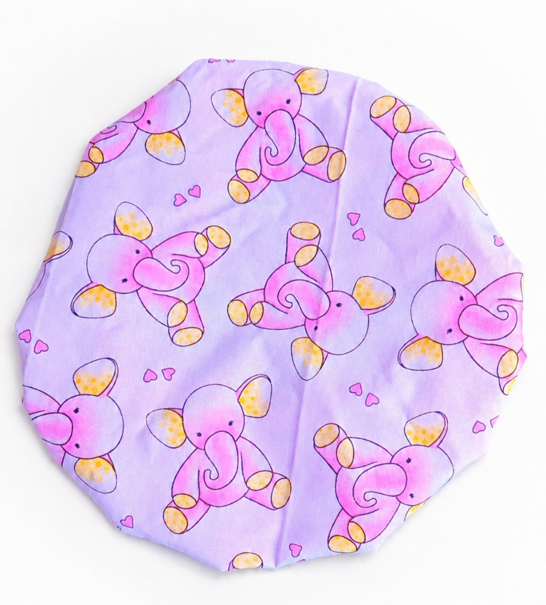 Sweet Elephant Design Satin Bonnet – Breathable Hair Protection for Kids 🐘🩷💫💛🤍