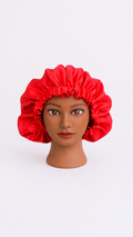 Luxury Reversible Satin Bonnet – Black & Red Elegant Hair Protection Cap for Sleep, Frizz Control & Healthy Hair Care❤️🖤