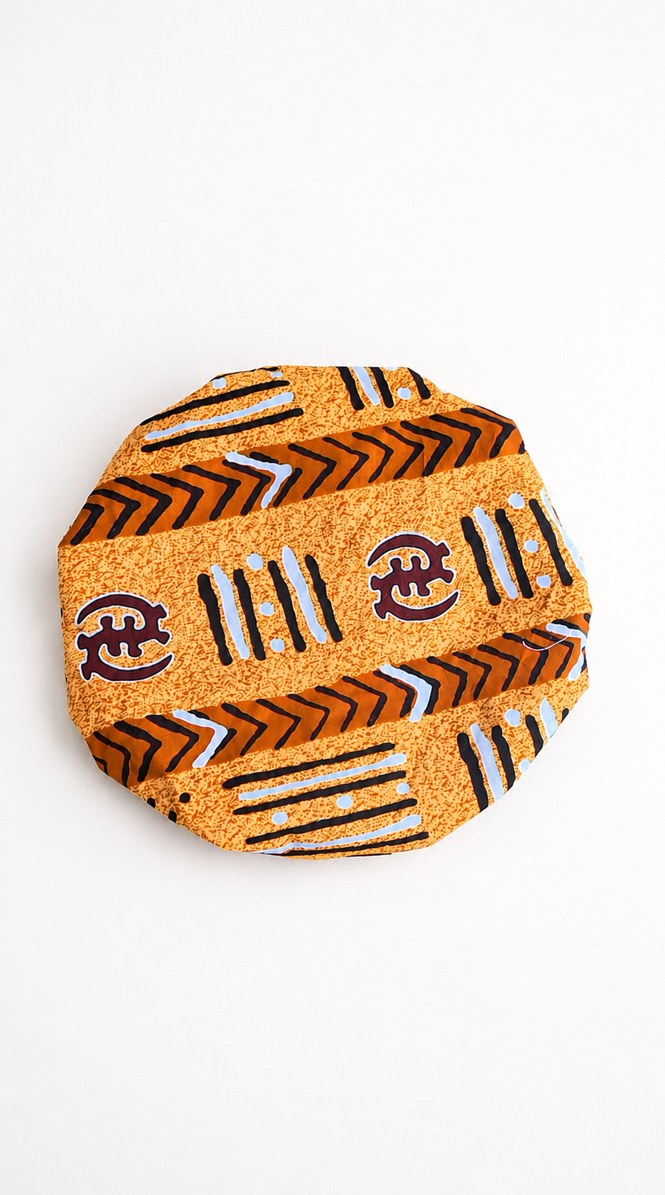 Sunburst African Print Satin Bonnet – Soft, Breathable Night Hair Protection Cap🤎💫🤎