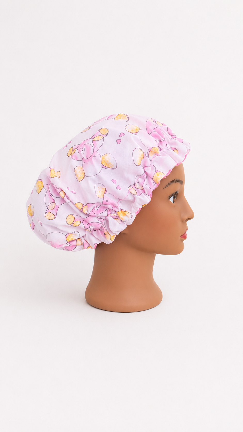 Sweet Elephant Design Satin Bonnet – Breathable Hair Protection for Kids 🐘🩷💫💛🤍